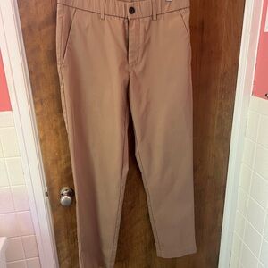 Plaid and Plain stretch Tan Pants